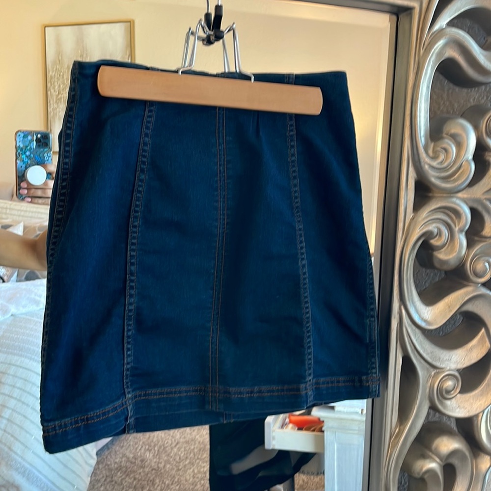 Free People jean pencil skirt